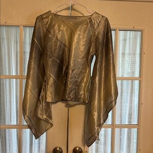 Mason Satin-Look Silver Blouse